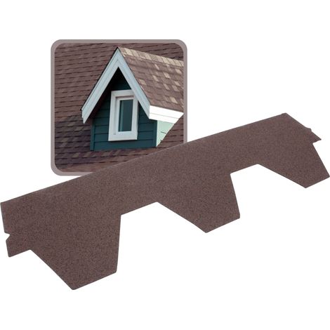DAPRONA Dachschindeln, Hexagonal Muster 1m x 32cm, 20 Stück, Bitumenschindeldach für Gartenhaus, Carport - Braun (1/5)
