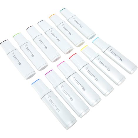 Marqueurs à pointe large rechargeables, encre uniforme, marqueurs à peinture alcoolisée pour papier, plastique, bois et verre, 12 pièces, série foncée (1/5)