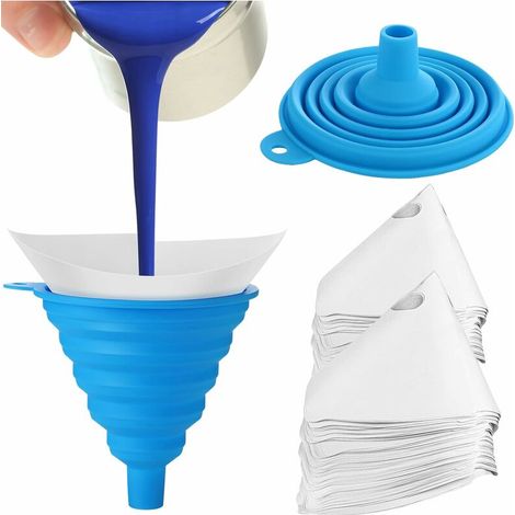 100 Pièces Filtre à Peinture Papier Jetables Passoires Filtre en Silicone Entonnoir Filtres à cône pour Voiture Pistolets-RAPANDA (1/5)