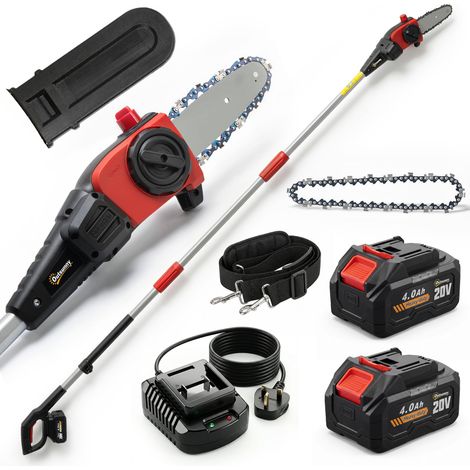 Outsunny Cordless Pole Chainsaw, 1.94m/2.56m Electric Chainsaw