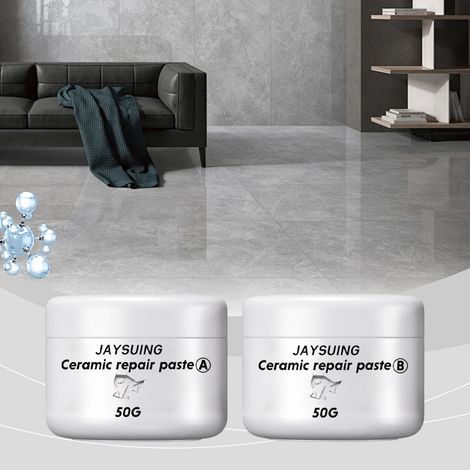 Tile leveling agent, toilet seam filler, ceramic paste, tile adhesive, glaze gap filler - 100g (50g + 50g) -- BIEMMEDUE (1/5)