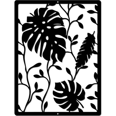 20 cm Art mural en métal noir rustique, décoration murale pour intérieur extérieur maison (1/5)