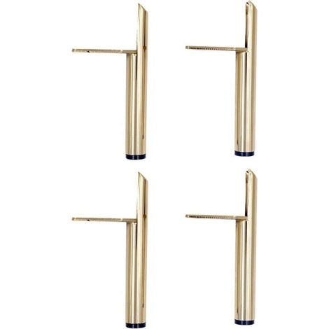 Bardusch - Set di 4 gambe per mobili in ferro, 13 cm, gambe per tavolo in metallo, gambe di supporto per mobili, moderne, fornite con 20 viti, per divano, tavolino da caffè, mobile TV, letto e altri m (1/4)