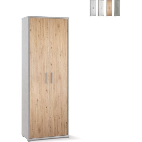 Armadio 2 ante 2 ripiani h199 l71 p41 cm struttura bianco ossido frontali rovere db374k sarmog - Sarmog (1/5)