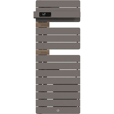 Scaldasalviette elettrico Allure 4 Classique Palo a sinistra stretto 1500W Grigio roccia/Quercia - THERMOR - 483386 (1/4)