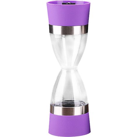 Moulin à Sel et Poivre - Acier Inoxydable - Broyeur Céramique Réglable - Double Compartiment Séparé - Verre Transparent - 2 Pièces (1/5)