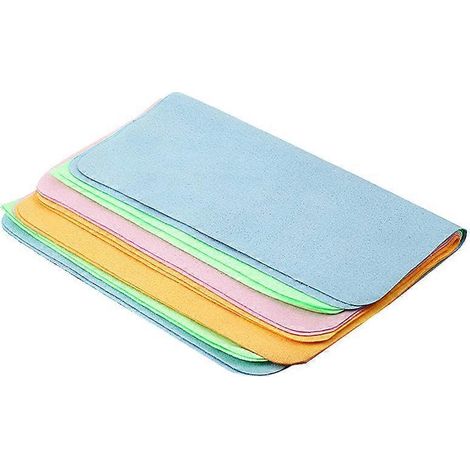 5Pcs Soft Chamois Glasses Cleaner Eyeglasses Fine Fiber Clean Cloth-- (1/5)