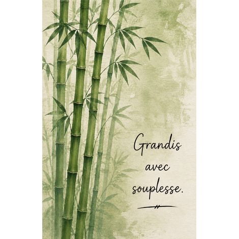 Plaque métal zen bambou citation inspirante 30 × 20 cm déco (1/2)