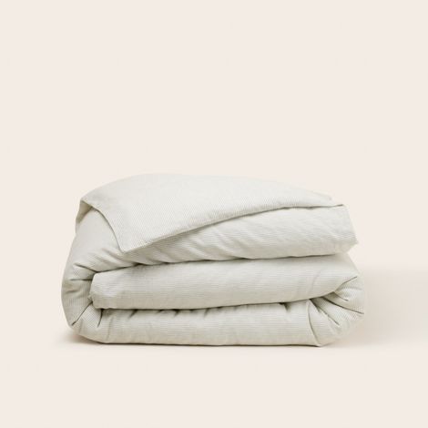 Housse de couette en Fines rayures tissées en lin coton FINEA