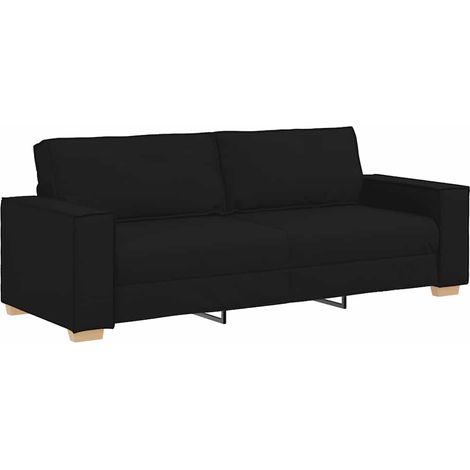 3-Seater Sofa Black 220x78x84 cm Fabric vidaXL (1/5)