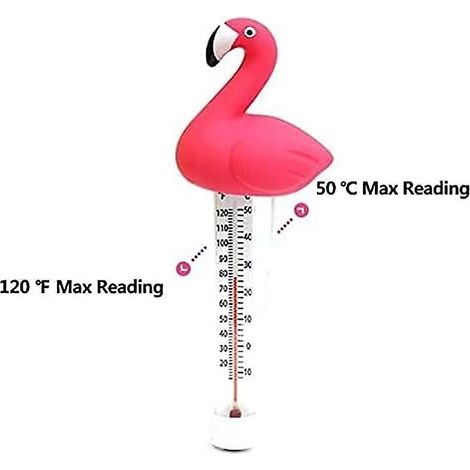 Thermomètre flottant pour piscine, en forme de flamant rose, pour mesurer la température de l'eau des piscines, spas, jacuzzis et aquariums.-AquaForge (1/3)