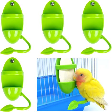 4 Pièces Support Os De Seiche, Plastique Robuste, Design Anti-déchet, Pour Perruches Et Perroquets (1/5)
