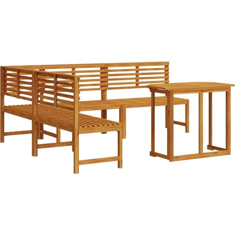 Maison Exclusive - Set Panchina da Giardino 4 pcs Marrone Legno di Acacia Massello (1/5)