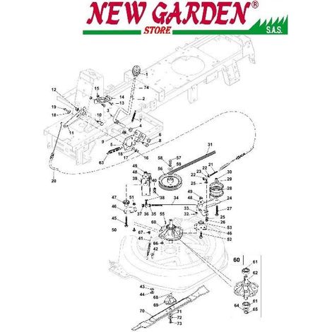 Esploso innesto lama 66cm XE966HDB B&S950 F966Htrattorino rasaerba CASTELGARDEN  70 lama