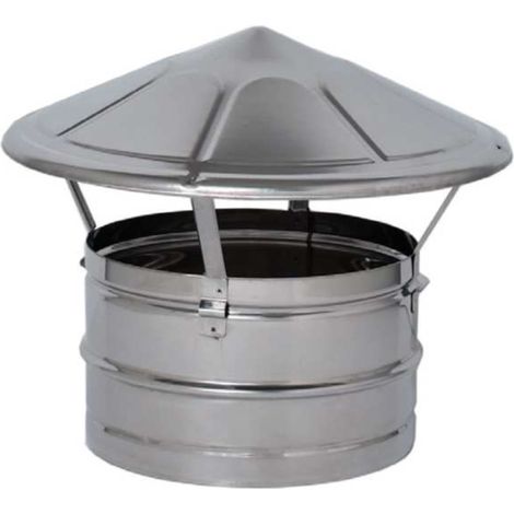 Tête de cheminée chinoise fixe ronde Ø 10 cm – Chapeau de ventilation en acier galvanisé – Circulation d'air efficace pour fumées (1/2)