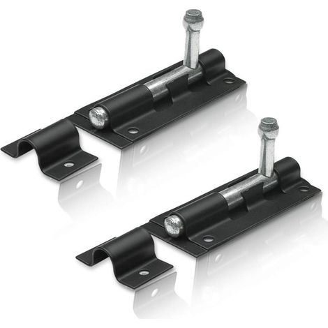 INHHUB Lot de 2 pênes pour tour noire de 100 mm, serrure de porte avec pêne pour une utilisation intérieure et extérieure comme serrure pour portes de hangar, garages ou portails -INHH (1/5)