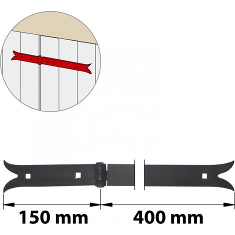 Vorlackiertes Stahlscharnier, H.35 x B.550 x T.20 mm AFBAT
