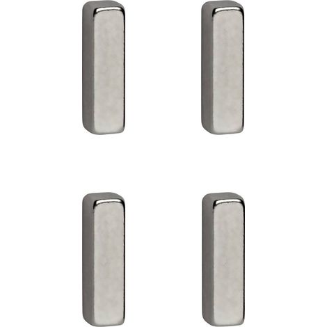 Maul Aimant Néodyme (l x H x P) 15 x 4 x 4 mm rectangulaire, barre argent 4 pc(s) 6169096 Y094731 (1/5)