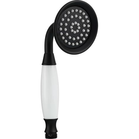 Retro-Duschkopf aus schwarzem Messing, Massageduschkopf für Badezimmer, BS126B (1/5)