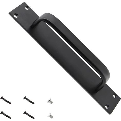 Rectangle Poignée Porte Coulissante 4 x 20 cm, Poignee de Baie Vitree Coulissante Noir, Poignée de Porte en Aluminium Spatial, Contient 6 Vis pour Portes, Armoires, Entrepôts (1/5)