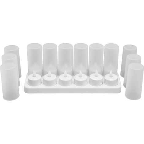 Bougies LED sans flamme réutilisables et sécuritaires, imitation bougie, pour fêtes, mariages et Noël. Prise 100-240 V. (1/5)