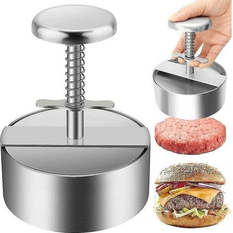 Hamburger press. 304 stainless steel burger press with measuring scale for family gatherings, get-togethers, and barbecues. (1/5)