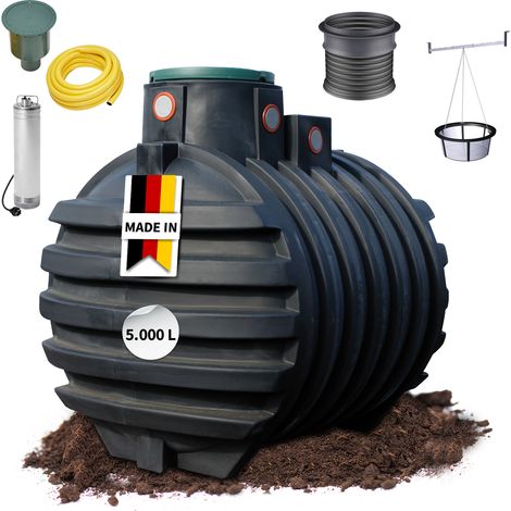 4rain MONO Erdtank-Komplettset 5000 Liter inkl. Filterpaket, Teleskop-Domschacht und Garten-Comfort