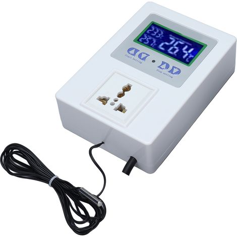 Thermostat numérique LED avec capteur, régulateur de température pré-câblé, prise UE AC110-240V (1/5)