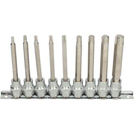KS Tools - Rail de 9 douilles tournevis TORX® 3/8'', T20 à T60 - 922.3896