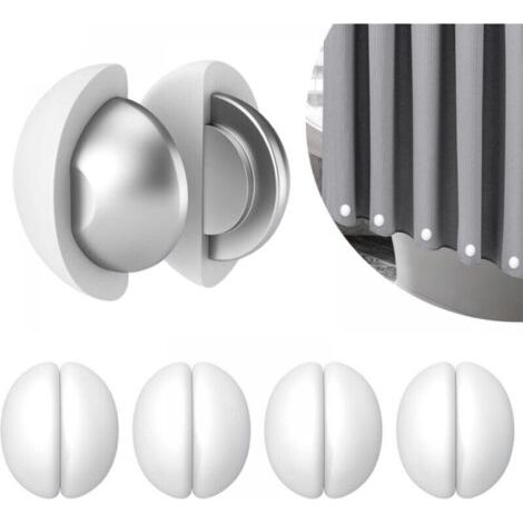 (Blanc - 5 Paires) Aimants pour Rideau de Douche - Poids Anti-Flottement en Silicone, Résistants à la Rouille, Fixation Facile, Empêchent la Doublure de Bouger (1/5)