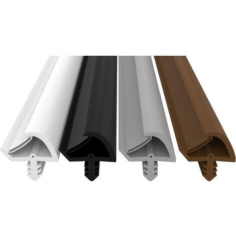 Guarnizione per porte da 5 m, scanalatura da 3 mm, profondità 7 mm, piega da 12 mm, isolamento termico e acustico, per porte in legno. (1/5)