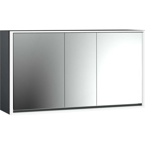 Armario con espejo iluminado emco loft, 1600mm, 3 puertas, modelo
