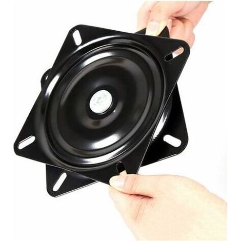 Roulement Carrée De Plateau Tournant, 16cm, Base Pivotant, pour Les Meubles Sofa TV Et Tabouret De Bar, Noir (1/5)