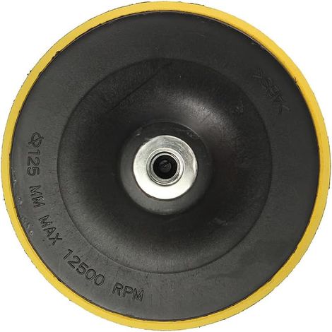 Disque de ponçage autocollant M14 avec crochet et boucle, 125 mm, plaque d'appui pour meuleuse d'angle (1 pièce) (1/5)