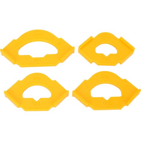 GARRYFIZH 4 Gabarits pour fraiseuses Radius Pro Kit Jig de Routage Bois Arêtes Droites Arrondies R20T20 R25T25 R30T30 R40T40 Jaune - ‌Outillage Bois Professionnel‌