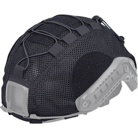 Housse de casque tactique, légère et respirante en maille avec crochet et boucle + boucles en nylon + cordon anti-chocs pour casque (1/5)