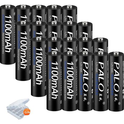 Piles AAA Rechargeables, Ni-MH, Longue Durée de Vie, 20Pcs AAA, 1.2V-e (1/2)