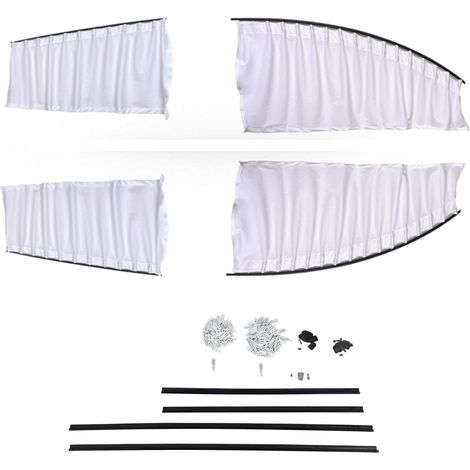 Kit de modification automobile en 4 pièces : rideaux de vitres latérales rétractables et pare-soleil adaptés à la Tesla Model Y 2021-2023 blanche. (1/5)