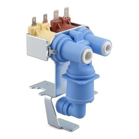 The W10420083 refrigerator water valve is compatible with the water inlet valves of Whirlpool/Kenmore/Meltage 120V refrigerators. (1/3)