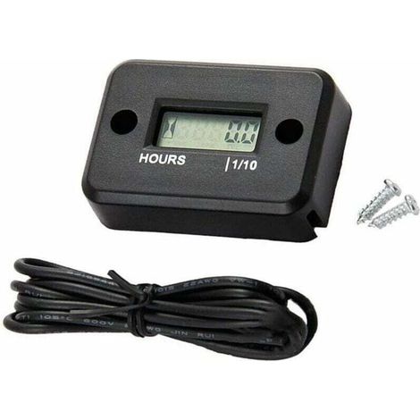 Compteur Moto,Étanche Affichage LCD Compteur horaire numérique Minuterie de jauge pour Quad Moto Motoneige motocross pit bike tondeuse à gazon tracteur camion (1/5)