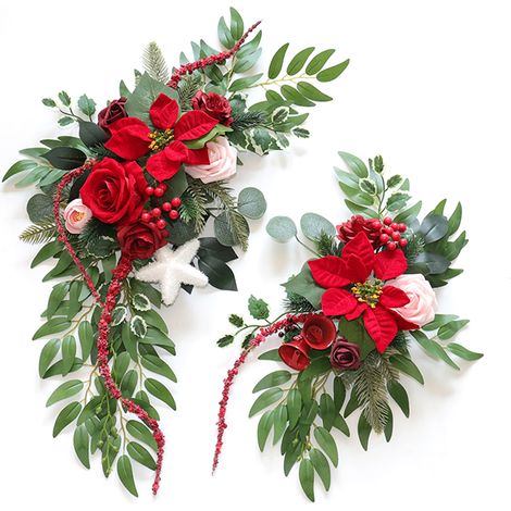 Artificial Wedding Arch Flowers Kit Wedding Reception Ceremony Signs Decor Lifelike Flower Swag (1/2)