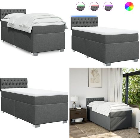 Boxspringbett mit Matratze Dunkelgrau 90x200 cm Stoff - Boxspringbett - Doppelbett - Bettenrahmen - Schlafsystem - Liegekomfort - Home & Living (1/5)