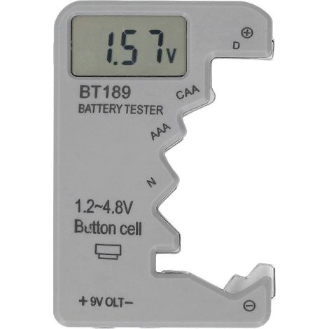 Digitaler Batterietester mit Echtzeit-LCD-Anzeige, universelles graues ABS-Gehäuse, Batterieprüfer zur Erkennung