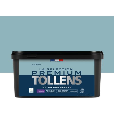 Tollens - Peinture intérieure couleurs - La Sélection Premium Velours - Ultra Couvrante - Bleu Grisé 2,5 L - 30m²