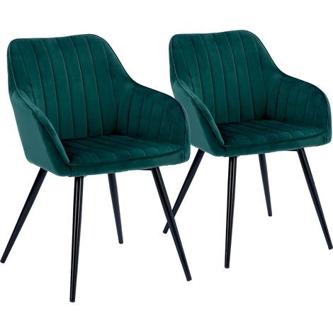 Set di 2 sedie in velluto verde BERTILLE