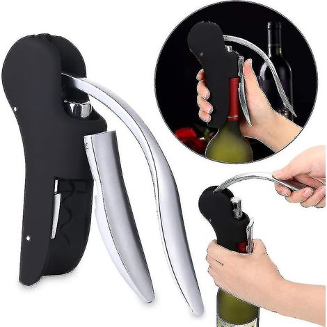 CREA Wine Opener - Black Vertical Lever Corkscrew With Foil Cutter (1/5)