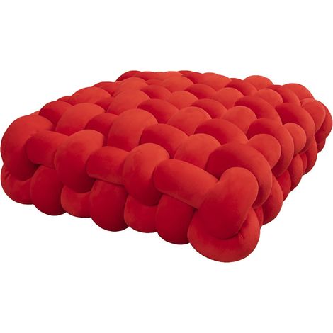 Coussin Nœud Carré - Décor Intérieur Main - 30 x 30 x 6 cm - Tissu Peluche - Pour Canapé Chaise Lit - 1 Pièce (1/5)