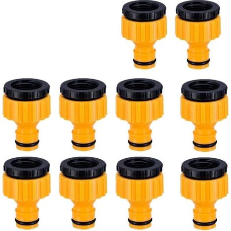Lot de 10 raccords de robinet pour robinets avec filetage 1/2" 3/4" BSP 2 en 1 Tap Connecteur Faucet Adaptateur de robinet de jardin Raccord pour robinets avec filetage (1/5)