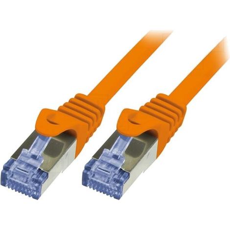 Cable reseau RJ45 male S-FTP Cat 6a orange- 2m