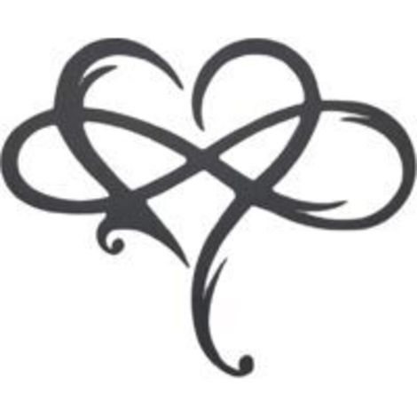 pair Suspensions murales Art mural en métal coeur, toujours et pour toujours amour forme de coeur symbole de l'infini cadeau pour la décoration de la Saint-Valentin de mariage à la maison, 30 x 25 cm- (1/5)